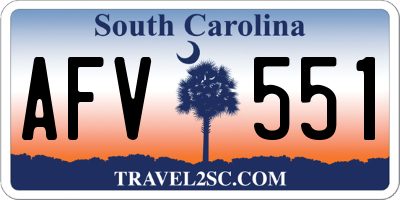 SC license plate AFV551