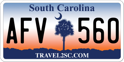 SC license plate AFV560