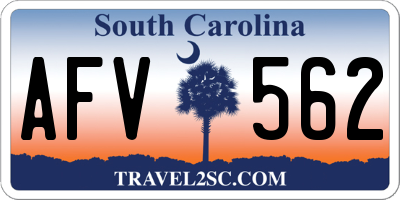 SC license plate AFV562