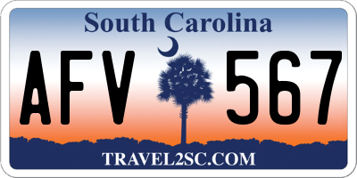 SC license plate AFV567