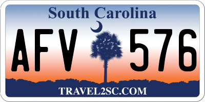SC license plate AFV576