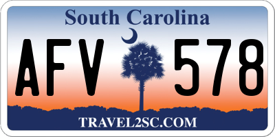 SC license plate AFV578