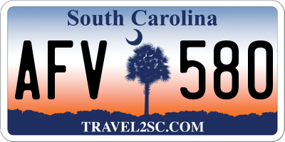 SC license plate AFV580