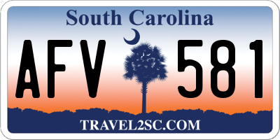 SC license plate AFV581