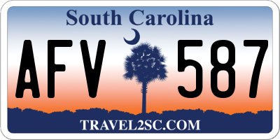 SC license plate AFV587