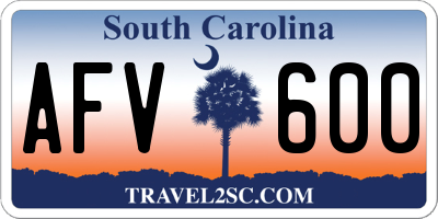 SC license plate AFV600