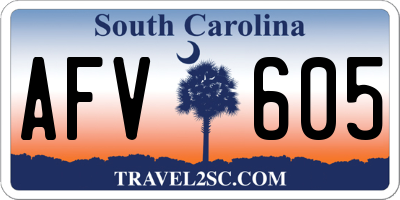 SC license plate AFV605