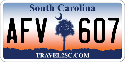 SC license plate AFV607