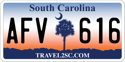 SC license plate AFV616