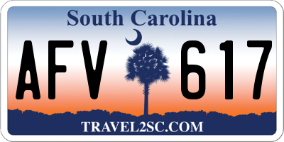 SC license plate AFV617