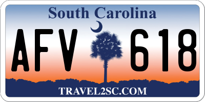 SC license plate AFV618