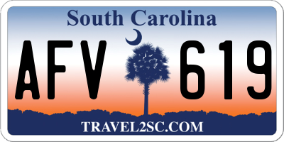 SC license plate AFV619