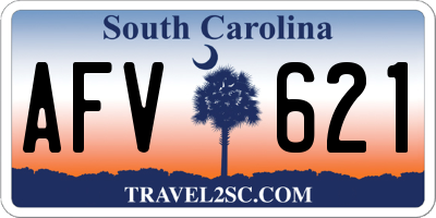 SC license plate AFV621