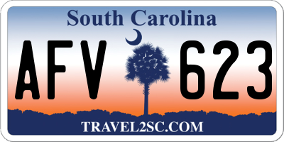 SC license plate AFV623