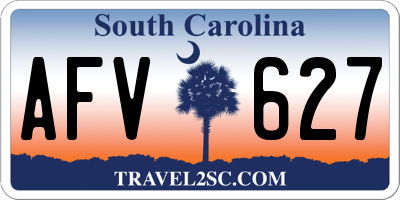 SC license plate AFV627