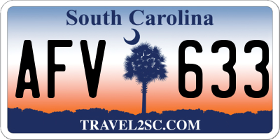 SC license plate AFV633