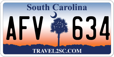 SC license plate AFV634