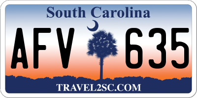 SC license plate AFV635
