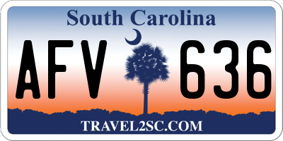 SC license plate AFV636