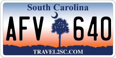 SC license plate AFV640