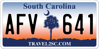 SC license plate AFV641