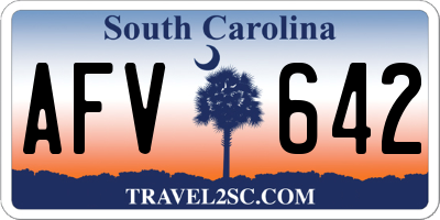 SC license plate AFV642