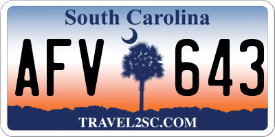 SC license plate AFV643