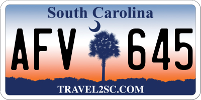 SC license plate AFV645