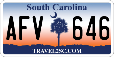 SC license plate AFV646