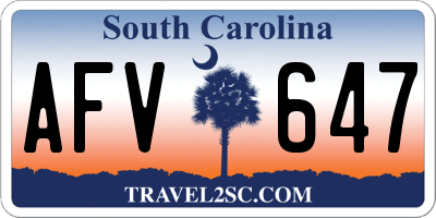 SC license plate AFV647