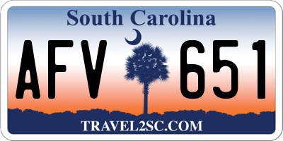 SC license plate AFV651