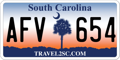SC license plate AFV654