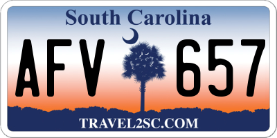 SC license plate AFV657