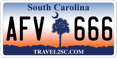 SC license plate AFV666