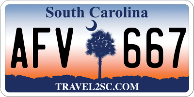 SC license plate AFV667