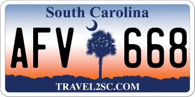 SC license plate AFV668
