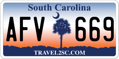 SC license plate AFV669