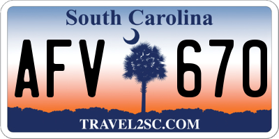 SC license plate AFV670