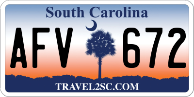 SC license plate AFV672
