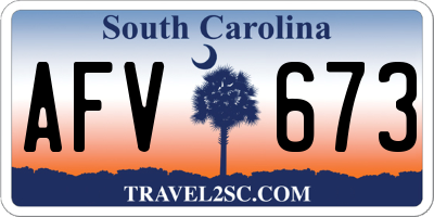 SC license plate AFV673
