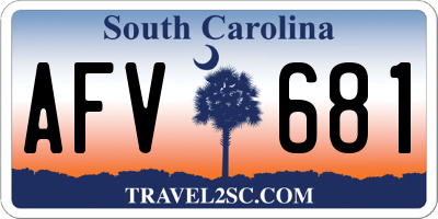 SC license plate AFV681