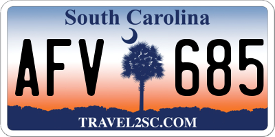 SC license plate AFV685