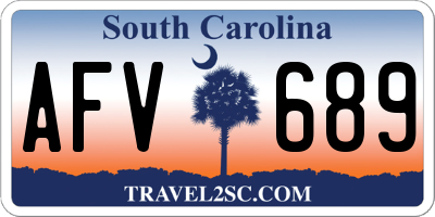 SC license plate AFV689