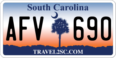 SC license plate AFV690
