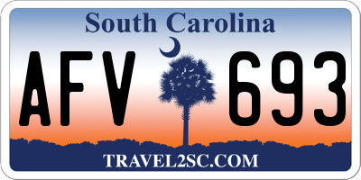 SC license plate AFV693