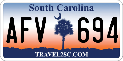 SC license plate AFV694