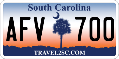 SC license plate AFV700