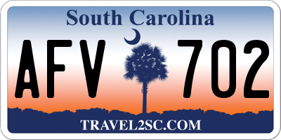 SC license plate AFV702