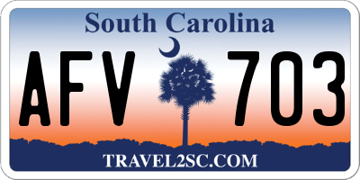 SC license plate AFV703