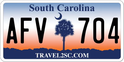 SC license plate AFV704